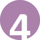 blue circle with the number one centered representing the first of three steps or phases